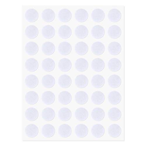 Gosknor Lot de 48 Patins en Feutre pour Portes d'Armoires, 1,3cm Ronds et Blancs Auto Adhésifs pour Meubles de Cuisine Tiroirs Tables et Chaises