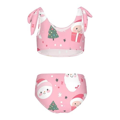 KLL Cute Cartoon Character and Christmas Elements Pink Girls Two Pieces Bikini Set Beach Bathing Suit Swimming Suits2