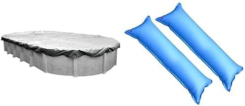 Pool Mate 551840-4 Winter Pool Cover with Pillows, Heavy-Duty Silver, 18 x 40 ft Above Ground Pools