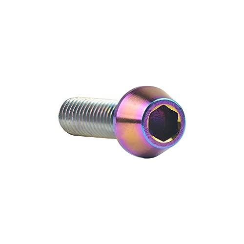 Image of Titanium Ti DIN912 M4 8 10 12 15 20mm Tapered Head Hex Bolts Bicycle Screws Pack of 6 (Multicolored, M4x15mm)