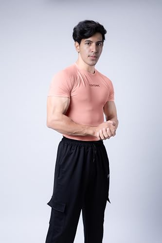 Image of COITONIC Men Compression Half Sleeves Round Neck T-Shirt for Gym and Sports Wear