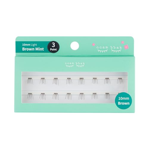CAMBBAK カンパク 部分つけまつげ アイラッシュ まつげエクステ 半永久 アイドル Eyelash タイプ 8mm~12mm マツエク セルフ つけまつげ ナチュラル 人気 DIY つけまつ毛 (10mm Light (Brown), 3 Point
