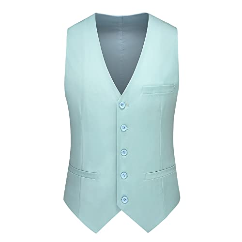 Mogu Mens 3 Piece Dress Suit Slim Fit One Button Side Vents Tuxedo Blazer 36/ Pants 32 Mint Green #TOP5