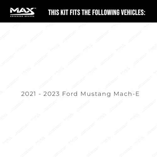 Image of Max Advanced Brakes Rear Brake Kit Compatible With 2021 2022 2023 Ford Mustang Mach-E Replacement Premium OE Disc Brake Rotors and Ceramic Brake Pads