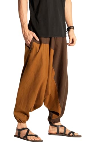 Image of The Veshti Company Stylish Harem Pants for Men's Cotton Hippie Style Baggy Oversized Yoga Pajama Pant