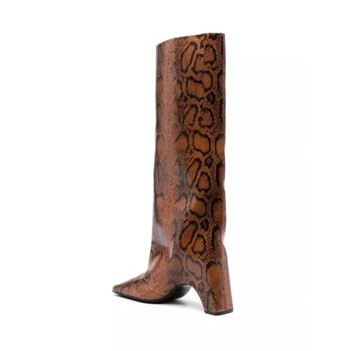 Knee High Boots for Women Square Toe Platform Block heel Design Classic Chunky Long Boots4