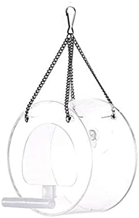 ZAIZAI Alimentador de Aves Redondo Acrílico Colgante de Aves Alimentador de Aves Alimentador de Aves con Tazas de succión Fuertes Birdfeeder (Color : A, Size : One Size)