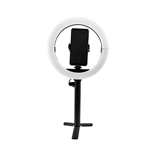 Foldable Light Ring Light with Table Stand And Phone Holder Circle Lights Halo Lighting Handheld Charging Pole for Makeup Live Streaming Photo Photography Vlogging Video(10'')