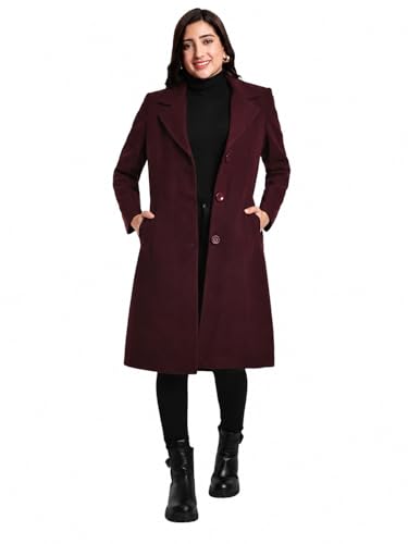 Image of HAUTEMODA Women's Winter Coat Trench Long Sleeves Over Coat With Pocket single Breasted