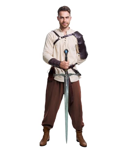 Image of 8 Pcs Men's Renaissance Costume Halloween Medieval Pirate Shirt Pant Viking Costume Accessories Set