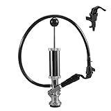 Keg Party Pump Complete D-System Beer Keg Pump Beer Keg Party Pump 4 inch Picnic Keg Tap Durable Lever Handle Lock Keg Pump with Beer Faucet & Beer Hose, Chrome-Plated Party Pump with 2 Hose Clamps