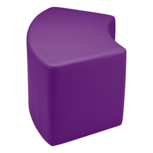 Image of Sprogs 18 inch H Structured S-Curve Stool -Flexible Modular Collaborative Soft Seating for Office, Home, Lounge and School Classrooms with Durable Frame -Purple