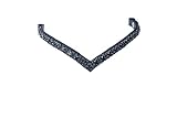 Black Crystal Mega Sparkly V Shape Snap Browband for Bridle | Bling browband for Leather Bridle | Equestrian for Show & Dressage (Black Leather, Large (Full 42cm))