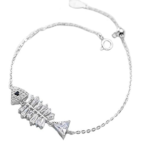 Helen de Lete S925 Sterling Silver Fish Bone Bracelet Cover