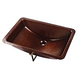 Sinkology SB206-21AG Curie Undermount Handmade Pure Solid Bath Sink with Overflow, 21