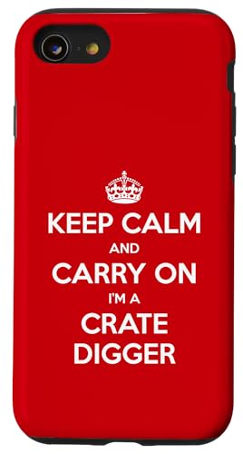 Keep Calm and Carry On I'm a Crate Digger - �ʔ��� �X�}�z�P�[�X iPhone SE (2020) / 7 / 8 �p