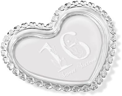 Sweet Sixteen 16th Birthday Glass Jewelry Tray Gifts Laser Engrav...