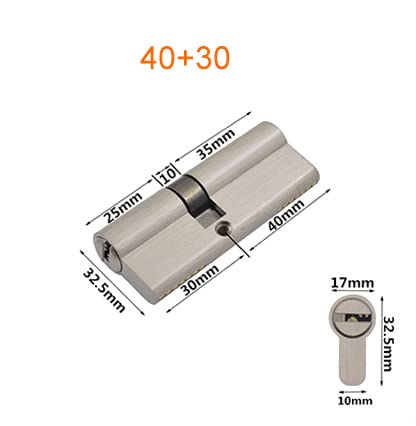 wkładka zamka, 1 szt. Mosiężny asymetryczny cylinder zamka, otwarty po obu stronach(70mm)