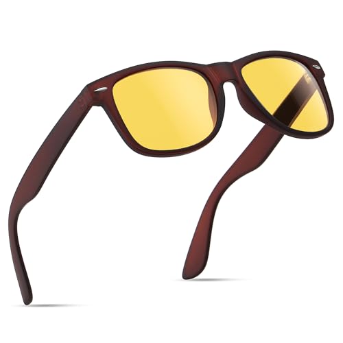 Image of FEIDUSUN Night Driving Glasses for Men Women-Anti Glare Polarized Night Vision Glasses with HD Yellow Lens