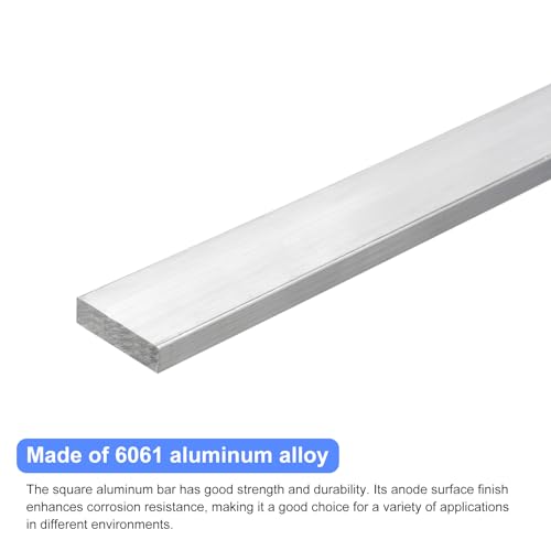 Image of uxcell Square Aluminum Flat Bar, 5 /16 inch Thick 1.4 inch Width 10 inch Length Square Aluminum Bar 6061 Aluminum Flat Plate, 8 x 35 x 254mm T6511 Solid New Mill Stock for Industrial Building