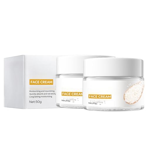 Crema de Arroz 50g*2, Crema Hidratante de Dia y Noche, Aspecto Brillante, Mejora la Barrera de Humedad de la Piel,Nutre Profundamente, Calmante para Igualar el Tono de la Piel cream9-5