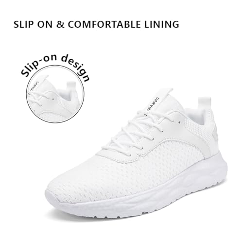 Image of Mens Sneakers Slip on Walking Running Shoes Sneakers Outdoor Gym Fitness Sport Anti Slip Breathable Comfortable Skin-Friendly Fashion Casual White US 9.5