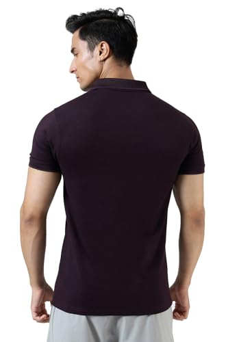 Image of FUAARK Men Slim Fit Pique Aura Polo Tshirt with Short Sleeves & Reflective Chest Logo -