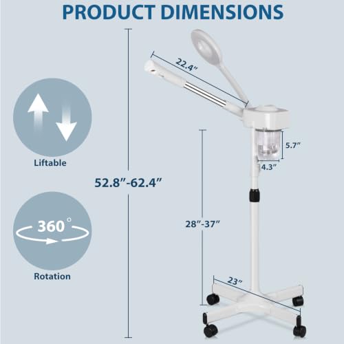 Image of Professional 2 in 1 Facial Steamer for Face Deep Cleaning Ozone Face Steamer with 5X Magnifying Lamp Hot Mist Function for Salon Spa Home Beauty Equipment