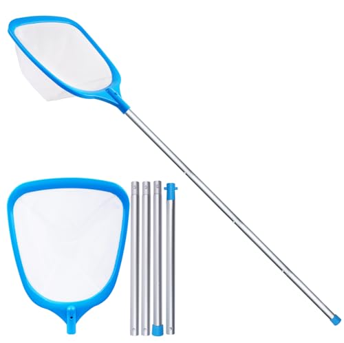 TidyMister Hot Tub Skimmer Spa Net with 5ft Aluminum Pole Ultra Fine Mesh Net Handy Leaf Skimmer for Small Above Ground Pools Pick Up Fine Debris Lightweight Net