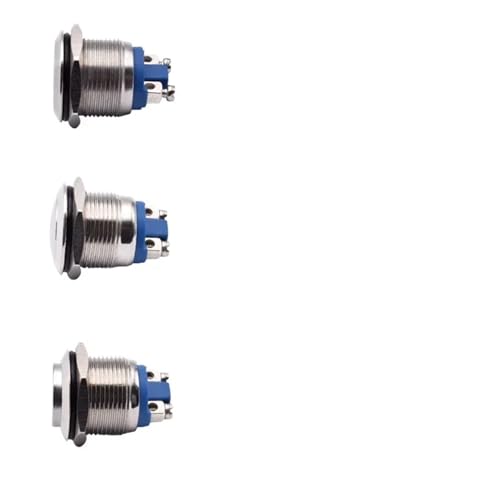 Interruptor momentaneo 19mm acero inoxidable evita fallos de conexion con bornes de tornillo 7