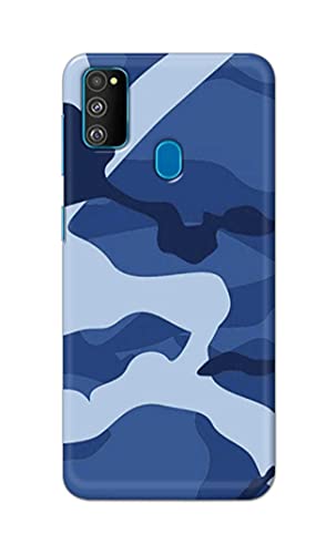 Image of Printed Hard Back Cover Case for Samsung Galaxy M30s Back Cover (Army Blue Pattern) -702