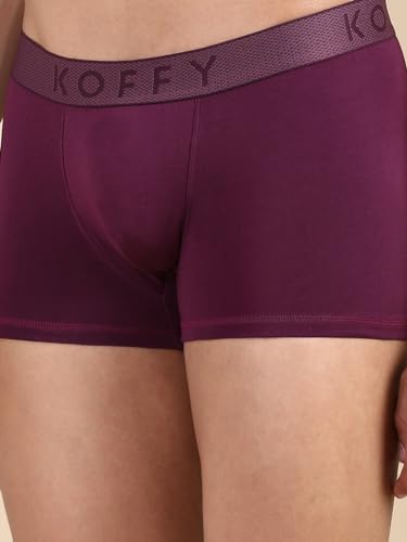 Image of KOFFY Men's Cotton Lycra Mini Trunks with 4-Way Stretch | Wrinkle-Resistant | Ultra-Soft Elastic I 2X Absorbent