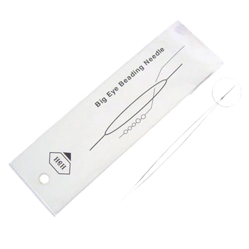 Gelirda 10Pcs Large Eye Sewing Needles Stainless Steel Collapsible Beading Hand Tools 75 mm Knitting Embroidery Needle for Jewelry Making Sewing Crafts