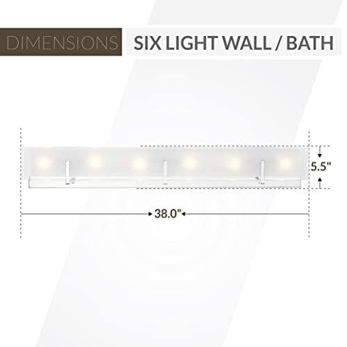 Image of Generation Lighting 6-Light Syll Bath Fixture Wall Lamp (Chrome) 4430806-05 | Bathroom Light Fixture for Home Decor | Vanity Light Fixture Uses Candelabra E12 Standard or LED Light Bulbs