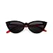Produktbild nbvmngjhjlkjlUK Frauen Sonnenbrille, Vintage Cat Eye Frauen Sonnenbrille Classic Sexy Sonnenbrille Damen PC Rahmen Harz Linse Travel Uv400 Brillen Brille (Bright Black & Red Leg)