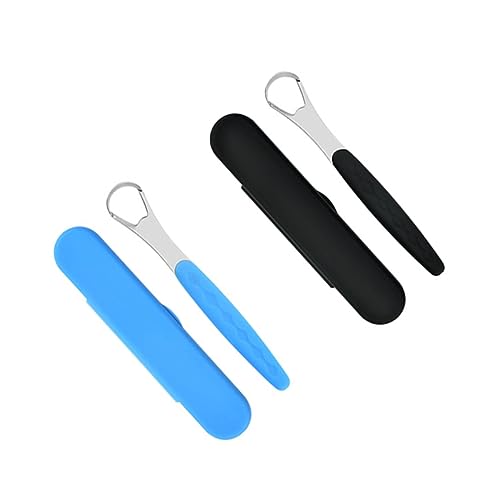 Holibanna 2 Sets Handheld Tongue Scrapers Cleaning Gadgets for Fresh Breath and Oral Care Lightweight and Portable Household Tongue Cleaners