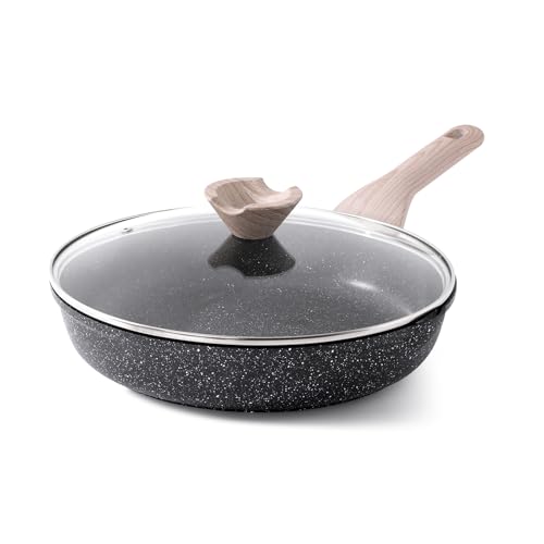 Kordisen Antihaft Bratpfanne mit Deckel, 28 cm Granit Beschichtung Pfanne Induktion, Gesund und Ungiftig, PFOA-frei