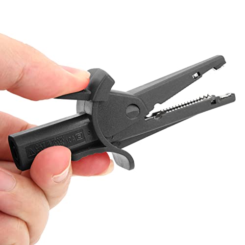 Banana Plug Test Clips 2-Pack with 4mm Jack Socket, Alligator Crocodile Clips for Electrical Testing Automotive Diagnostics - Image 2