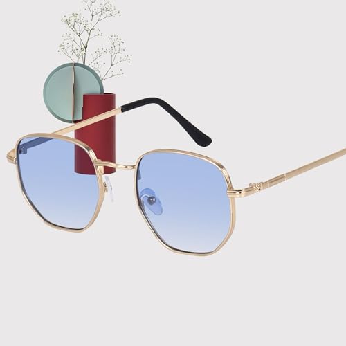 Image of IFLASH UV Protected Hexagonal Small Octagonal Sunglasses for Men and Women