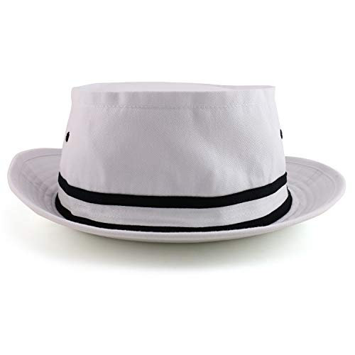 Armycrew Cotton Twill Fisherman Roll Up Bucket Hat with Stripe Band