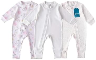 Kit com 3 Macacões Bebê Vira Pé Amiguinha Floral 100% Algodão com...