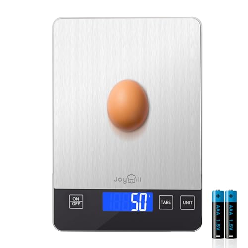JOYHILL Food Scale, 10kg/1g Digital Kitchen Scale, Food Scale Grams and Ounces for Baking and Cooking, Premium Stainless Steel with LED Display, Batteries Included JOYHILL Food Scale, 10kg/1g Digital Kitchen Scale, Food Scale Grams and Ounces for Baking and Cooking, Premium Stainless Steel with LED Display, Batteries Included