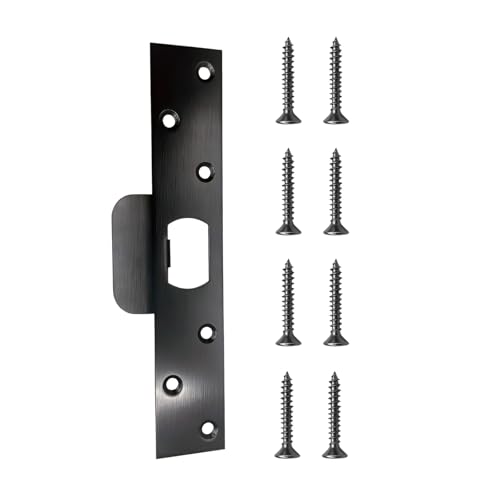 7-Inch Extended Door Strike Plate Heavy Duty Stainless Steel Black