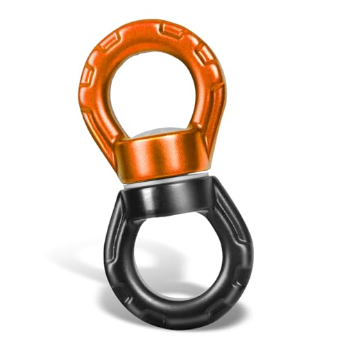 YERGOFE Swing Swivel - Orange/Black - 360° Rotational Device Hanging Accessory 30KN Breaking Strength for Rock Climbing? Hammock? Swing? Aerial Yoga