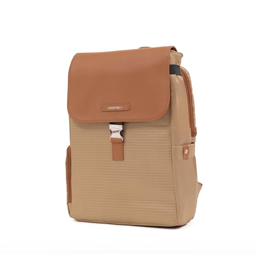 Image of Assembly Arto Laptop Backpack for Men Women 15.6 Inch Quilted Office Travel Bag with Trolley Sleeve Business Travel Bag