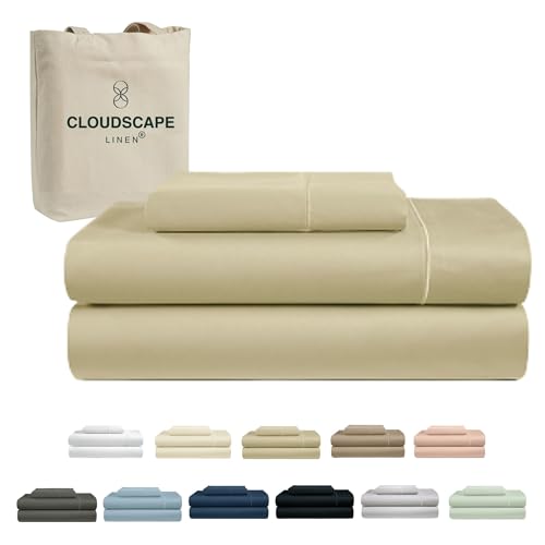 100% Egyptian Cotton Sheets Twin XL Size, 3 Pieces Luxury Essentials Bedding Set, 1000 Thread Count,Hotel Quality, Silky Soft, Breathable and Durable, Deep Pockets up to 16, Linen