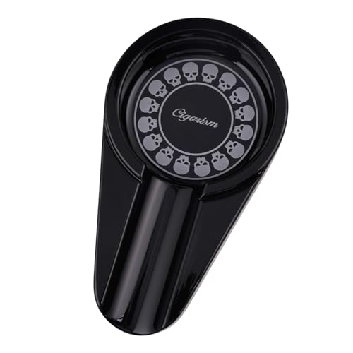 Small Size Aluminum Alloy Metal Cigar Travel Ashtray (Black)