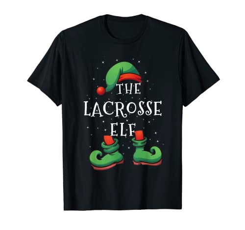Lacrosse Elf - Pijama familiar divertido de Navidad a juego Camiseta