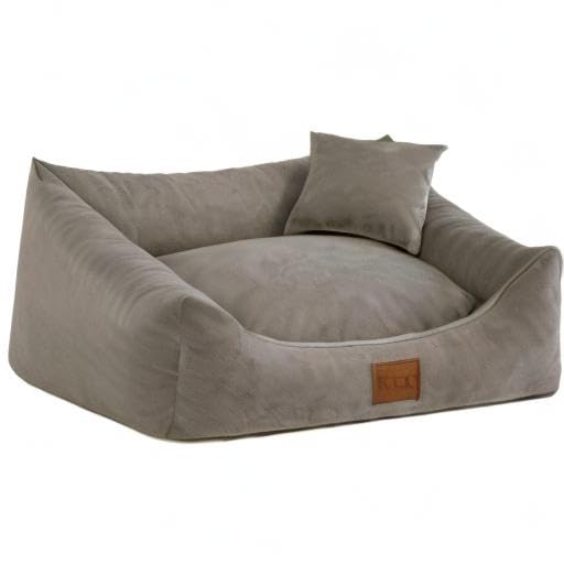 Leo4dog. Sofa Sun. 6 Größen, 4 Farben. Hundebett, Hundekissen, Hundesofa,Hundekorb. (80x60, Grau)