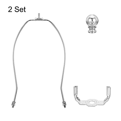PATIKIL 10.5 Inch Lamp Harp Kit with Finial, 2 Set Detachable Shade Bracket Holder - Image 4